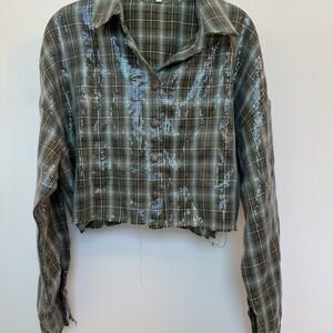 Fashion Nova Sequin Plaid Jacket